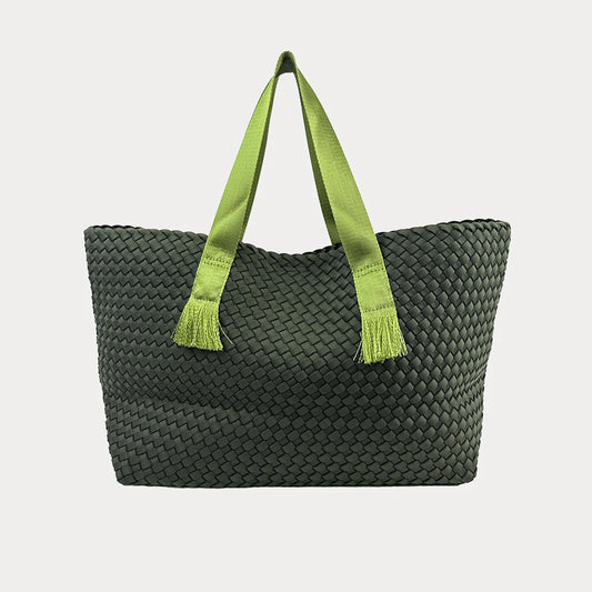 Linden Contrast Handled Woven Neoprene Tote