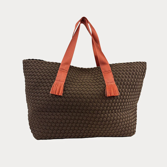 Linden Contrast Handled Woven Neoprene Tote