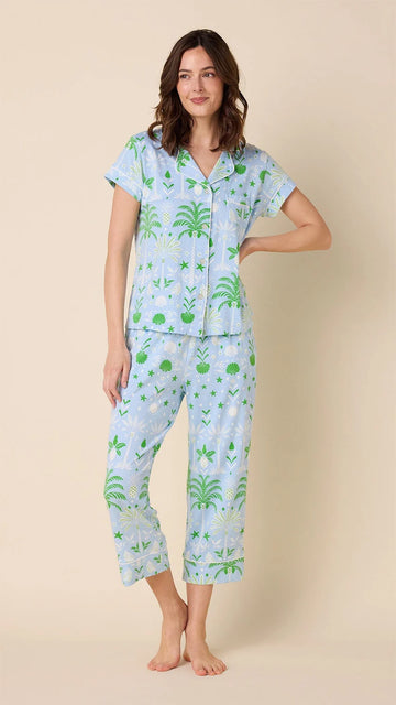 Tropicana Palm Pima Knit Capri Set
